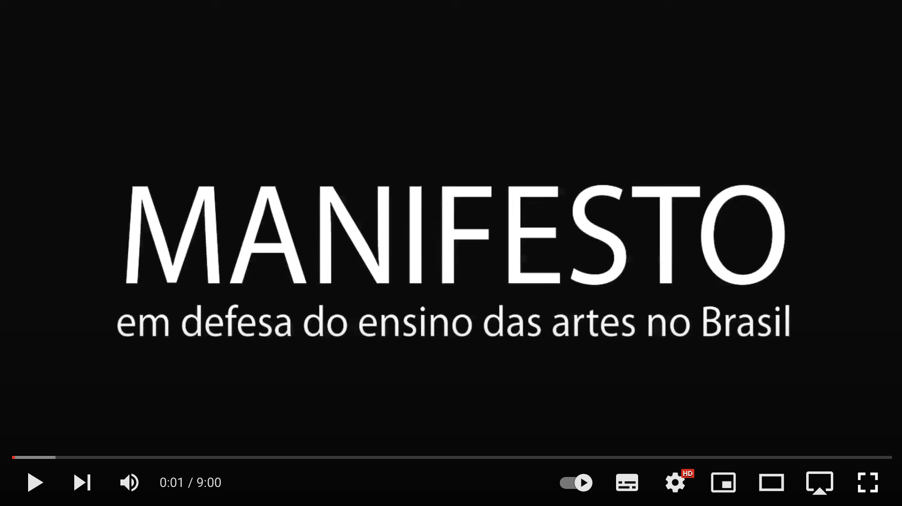 Manifesto pelo Ensino das Artes no Brasil